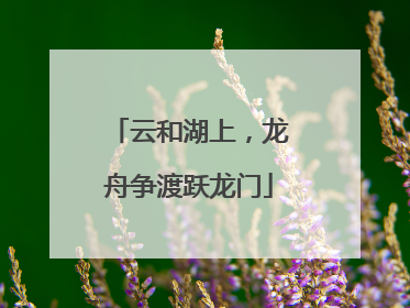 云和湖上，龙舟争渡跃龙门