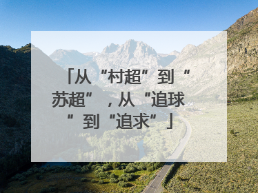 从“村超”到“苏超”，从“追球”到“追求”