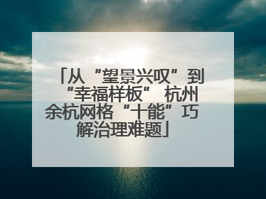 从“望景兴叹”到“幸福样板” 杭州余杭网格“十能”巧解治理难题