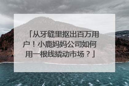 从牙缝里抠出百万用户！小鹿妈妈公司如何用一根线撬动市场？
