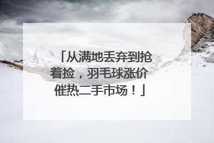 从满地丢弃到抢着捡，羽毛球涨价催热二手市场！