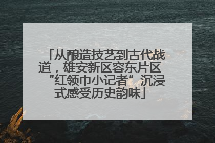 从酿造技艺到古代战道，雄安新区容东片区“红领巾小记者”沉浸式感受历史韵味