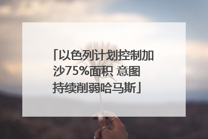 以色列计划控制加沙75%面积 意图持续削弱哈马斯