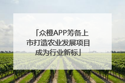 众橙APP筹备上市打造农业发展项目成为行业新标