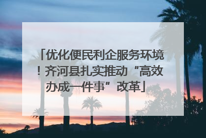 优化便民利企服务环境！齐河县扎实推动“高效办成一件事”改革