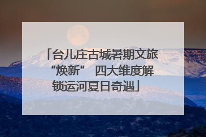 台儿庄古城暑期文旅“焕新” 四大维度解锁运河夏日奇遇