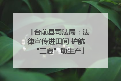 台前县司法局：法律宣传进田间 护航“三夏”助生产