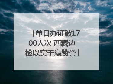 单日办证破1700人次 西藏边检以实干赢赞誉