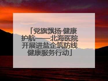 党旗飘扬·健康护航——北海医院开展进盐企筑防线健康服务行动