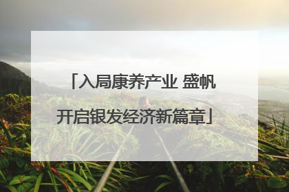 入局康养产业 盛帆开启银发经济新篇章