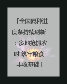 全国夏种进度条持续刷新：多地抢抓农时 筑牢粮食丰收基础