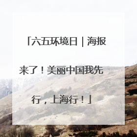 六五环境日｜海报来了！美丽中国我先行，上海行！