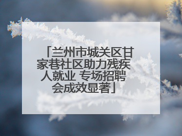 兰州市城关区甘家巷社区助力残疾人就业 专场招聘会成效显著