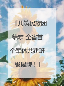 共筑民族团结梦 全省首个军休共建班级揭牌！