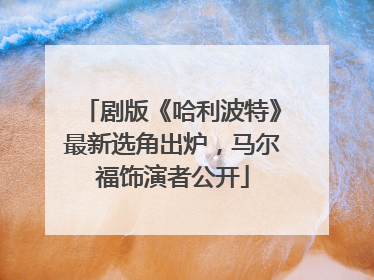 剧版《哈利波特》最新选角出炉，马尔福饰演者公开