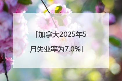 加拿大2025年5月失业率为7.0%