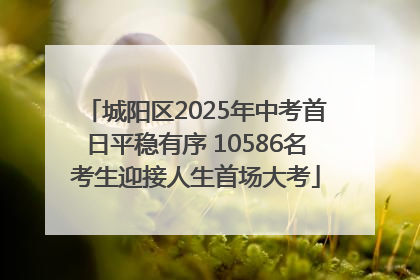 城阳区2025年中考首日平稳有序 10586名考生迎接人生首场大考