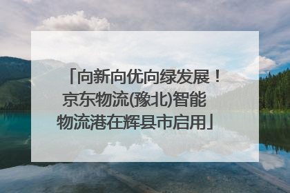向新向优向绿发展！京东物流(豫北)智能物流港在辉县市启用
