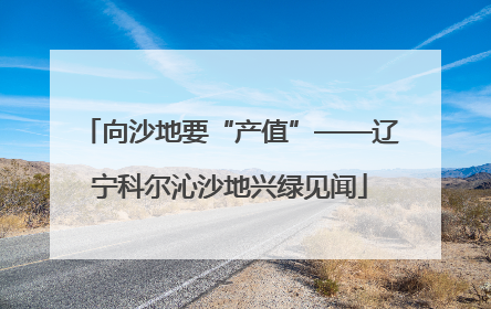 向沙地要“产值”——辽宁科尔沁沙地兴绿见闻