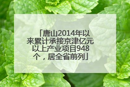 唐山2014年以来累计承接京津亿元以上产业项目948个，居全省前列