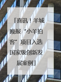 喜讯！羊城晚报“小羊拍客”项目入选国家级创新发展案例