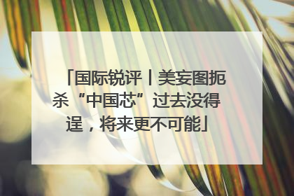 国际锐评丨美妄图扼杀“中国芯”过去没得逞，将来更不可能
