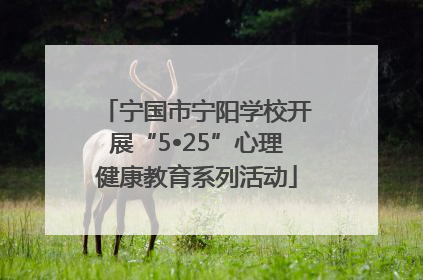 宁国市宁阳学校开展“5•25”心理健康教育系列活动