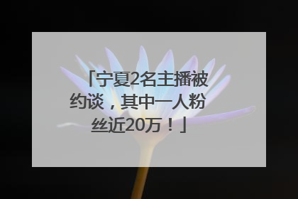 宁夏2名主播被约谈，其中一人粉丝近20万！