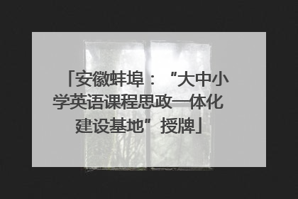 安徽蚌埠：“大中小学英语课程思政一体化建设基地”授牌