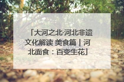 大河之北·河北非遗文化解读 美食篇｜河北面食：百变生花