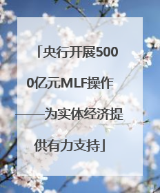 央行开展5000亿元MLF操作——为实体经济提供有力支持
