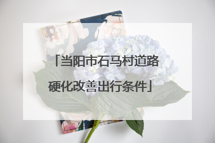 当阳市石马村道路硬化改善出行条件