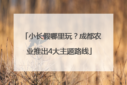小长假哪里玩？成都农业推出4大主题路线