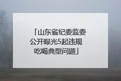 山东省纪委监委公开曝光5起违规吃喝典型问题