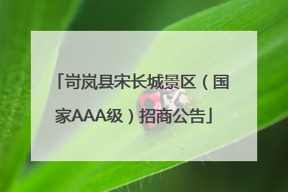 岢岚县宋长城景区（国家AAA级）招商公告