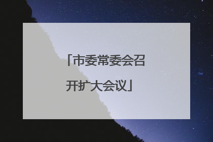 市委常委会召开扩大会议
