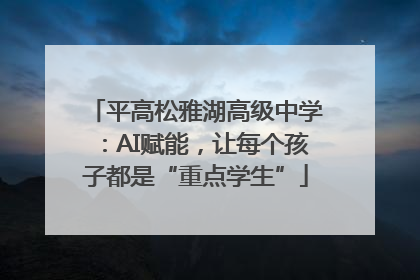 平高松雅湖高级中学：AI赋能，让每个孩子都是“重点学生”