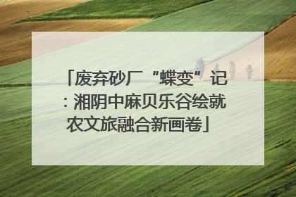 废弃砂厂“蝶变”记：湘阴中麻贝乐谷绘就农文旅融合新画卷