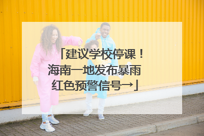 建议学校停课！海南一地发布暴雨红色预警信号→