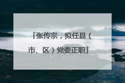 张传宗，拟任县（市、区）党委正职