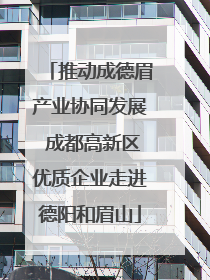 推动成德眉产业协同发展 成都高新区优质企业走进德阳和眉山