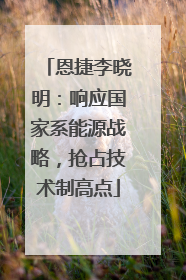 恩捷李晓明：响应国家系能源战略，抢占技术制高点