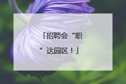 招聘会“职”达园区！