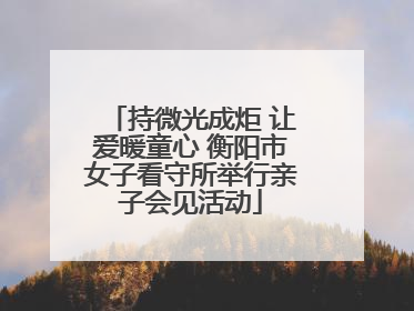 持微光成炬 让爱暖童心 衡阳市女子看守所举行亲子会见活动