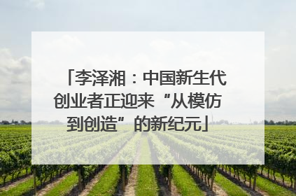 李泽湘：中国新生代创业者正迎来“从模仿到创造”的新纪元