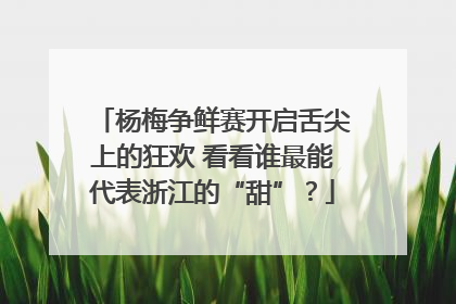 杨梅争鲜赛开启舌尖上的狂欢 看看谁最能代表浙江的“甜”？