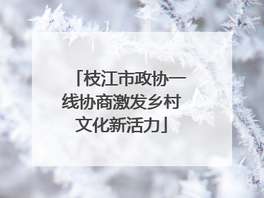 枝江市政协一线协商激发乡村文化新活力