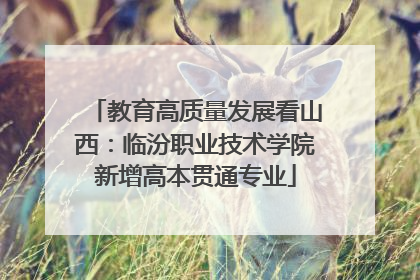 教育高质量发展看山西：临汾职业技术学院新增高本贯通专业