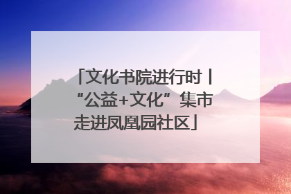 文化书院进行时丨“公益+文化”集市走进凤凰园社区