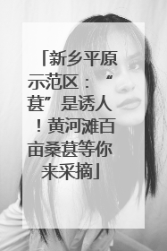 新乡平原示范区：“葚”是诱人！黄河滩百亩桑葚等你来采摘
